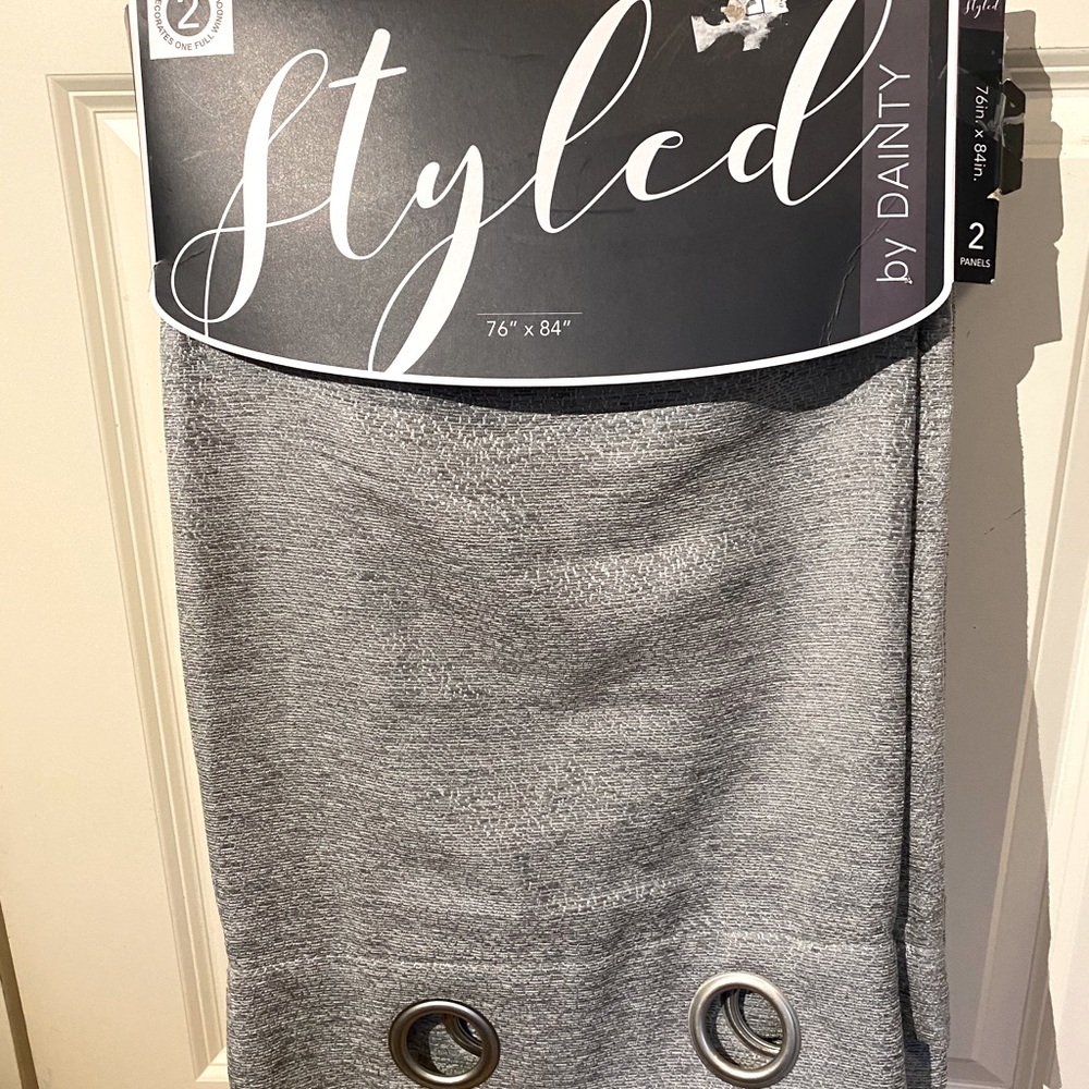 Beautiful New Gray/silver curtains by Dainty.